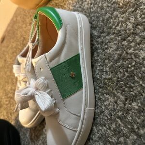 White and Green Sneakers